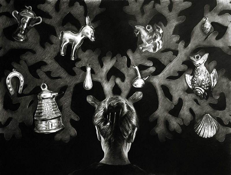 NAVIDAD. Carbón sobre papel. 110 x 147 cms.  2018