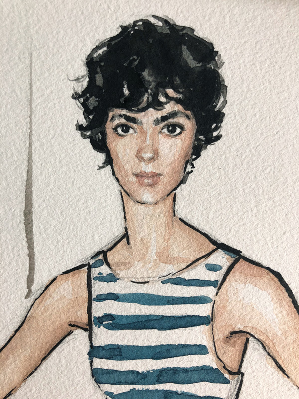 5. Alba, detalle. Acuarela y tinta sobre papel. 41 x 31 cm. 2020